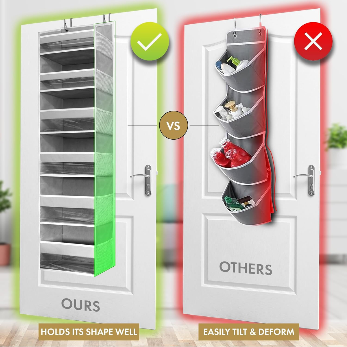 2 PC Heavy Duty over the Door Organiser