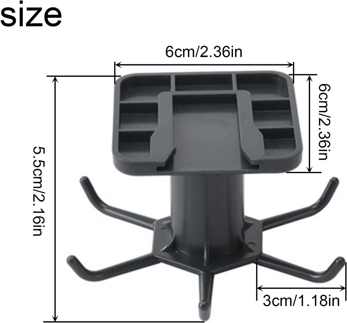 Pack of 2 360° Rotating Holder Kitchen Utensils Self-Adhesive Hook Rack Kitchen No Drilling Hanging Rack Kitchen for Home Kitchen Cooking Accessories Kitchen Utensils (Black)