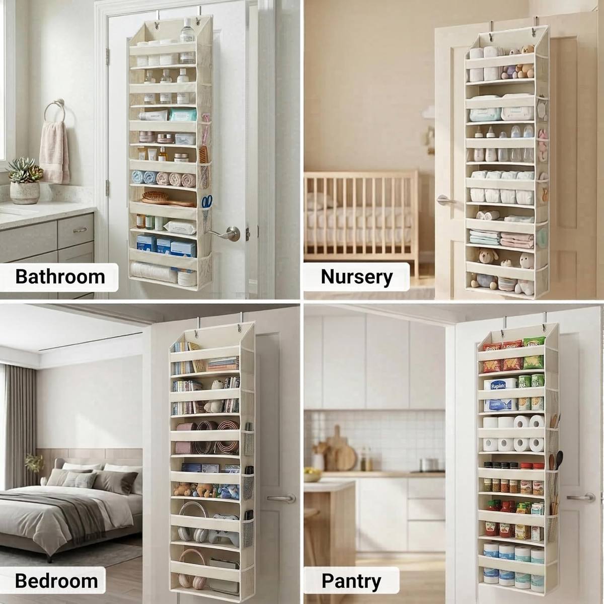 2 PC Heavy Duty over the Door Organiser
