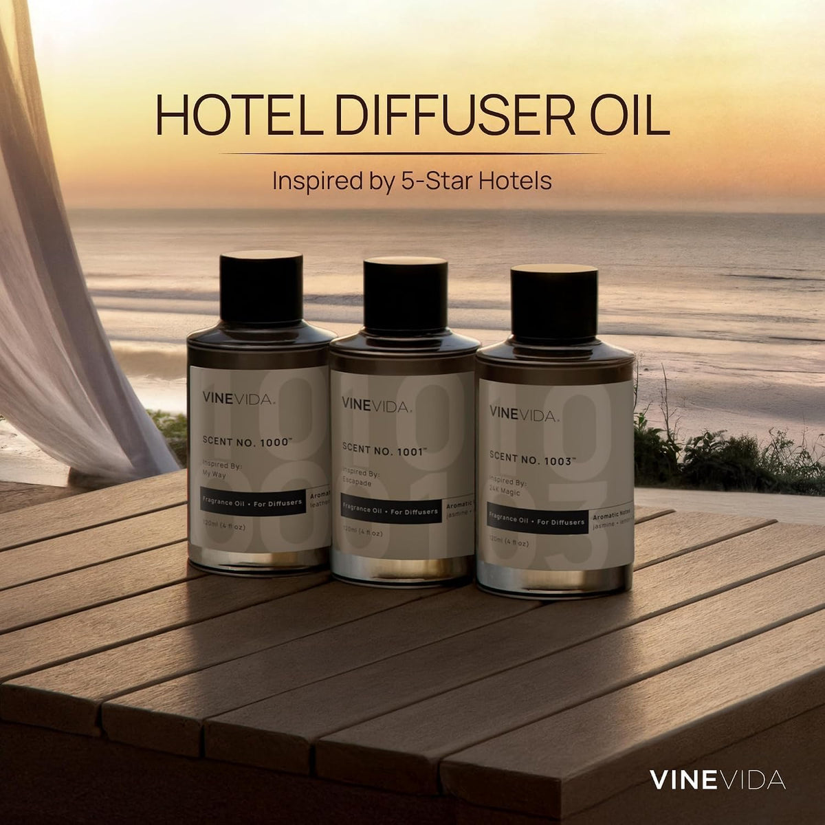 [4 Fl Oz] Luxury Hotel Scent Diffuser Oil - Scent No.10002 Inspired by Edition Hotel, Fragrance for Cold Air Diffuser, Home Luxury Scents, Scents Collection Essential Oil for HVAC