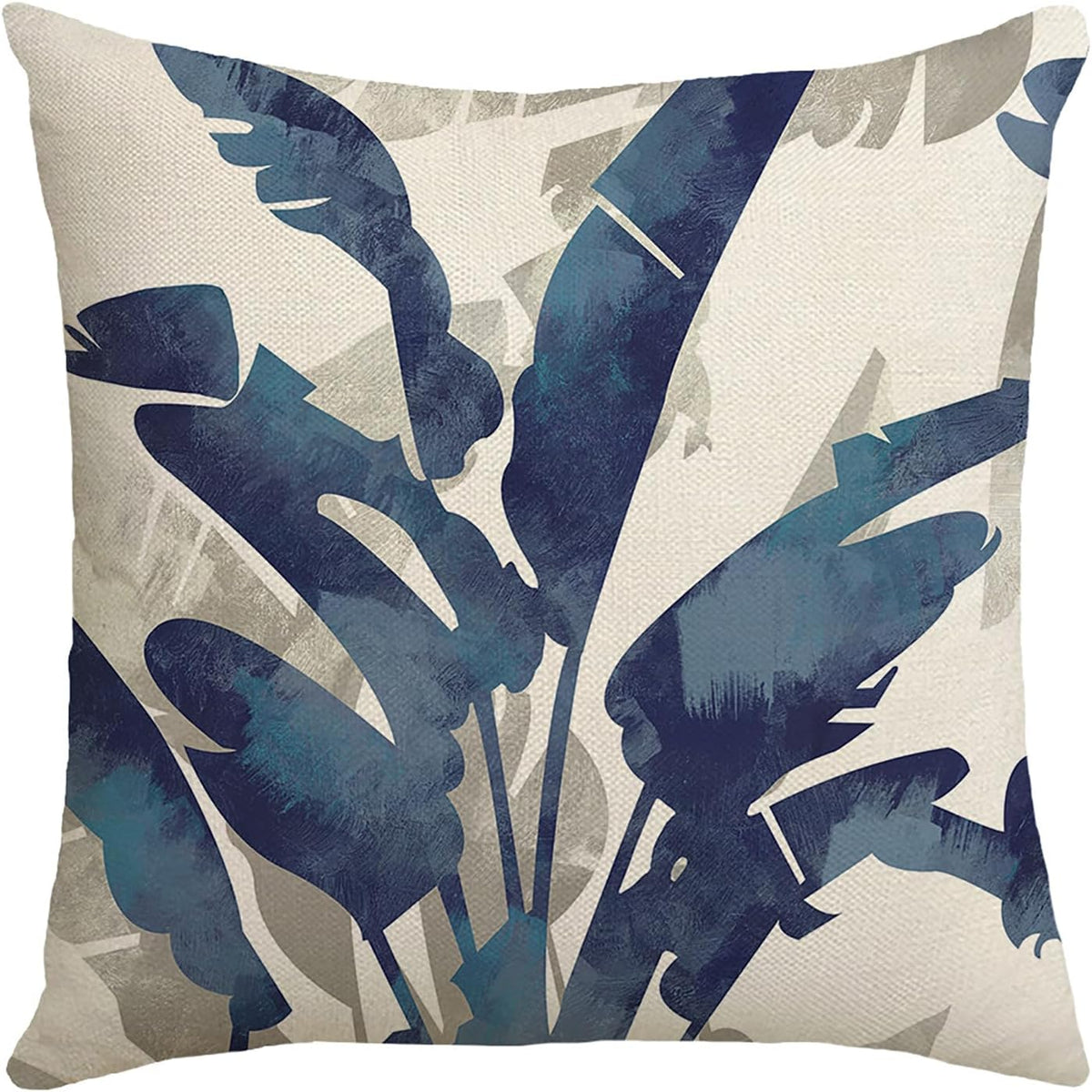 Home Decorative Throw Pillow Covers - Set of 4 Soft Throw Pillow Covers Cushion Case for Sofa Living Room Indoors Outdoors 18X18 Inch (Blue)