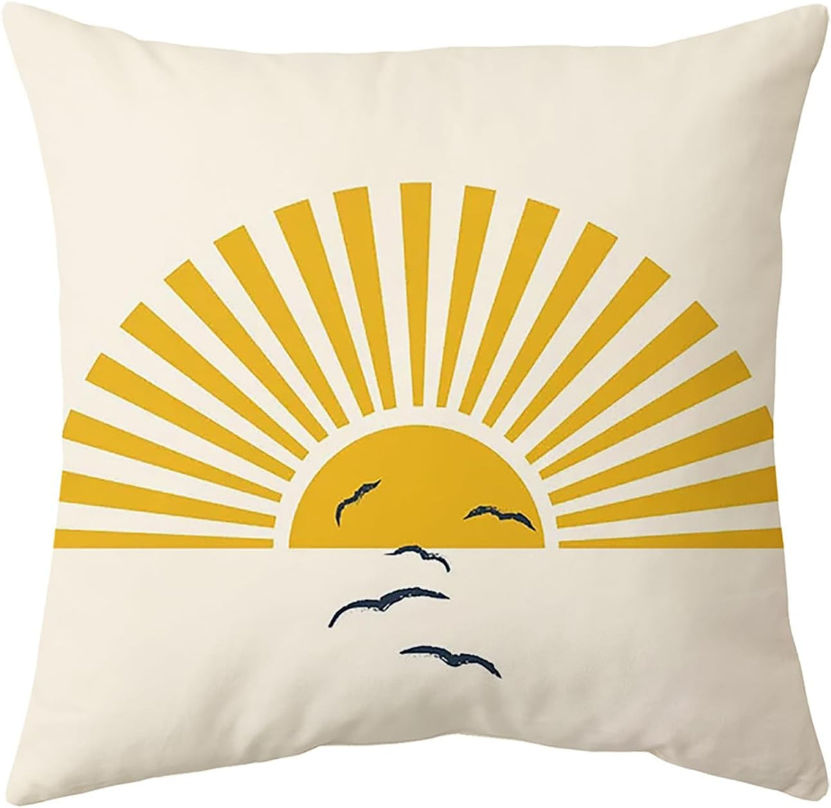 Home Decorative Throw Pillow Covers - Set of 4 Soft Throw Pillow Covers Cushion Case for Sofa Living Room Indoors Outdoors 18X18 Inch (Yellow)