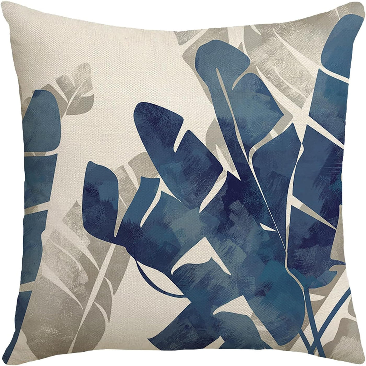 Home Decorative Throw Pillow Covers - Set of 4 Soft Throw Pillow Covers Cushion Case for Sofa Living Room Indoors Outdoors 18X18 Inch (Blue)