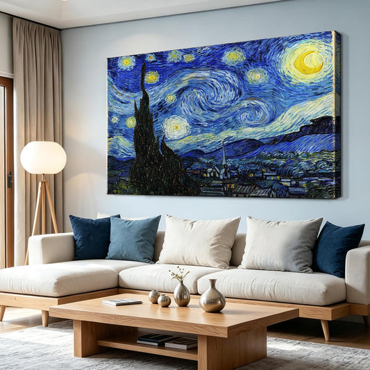 Starry Night Abstract Canvas Prints Wall Art of Van Gogh Famous Artwork Modern Gallery Artwork for Living Room Home Office Decorations.24X36