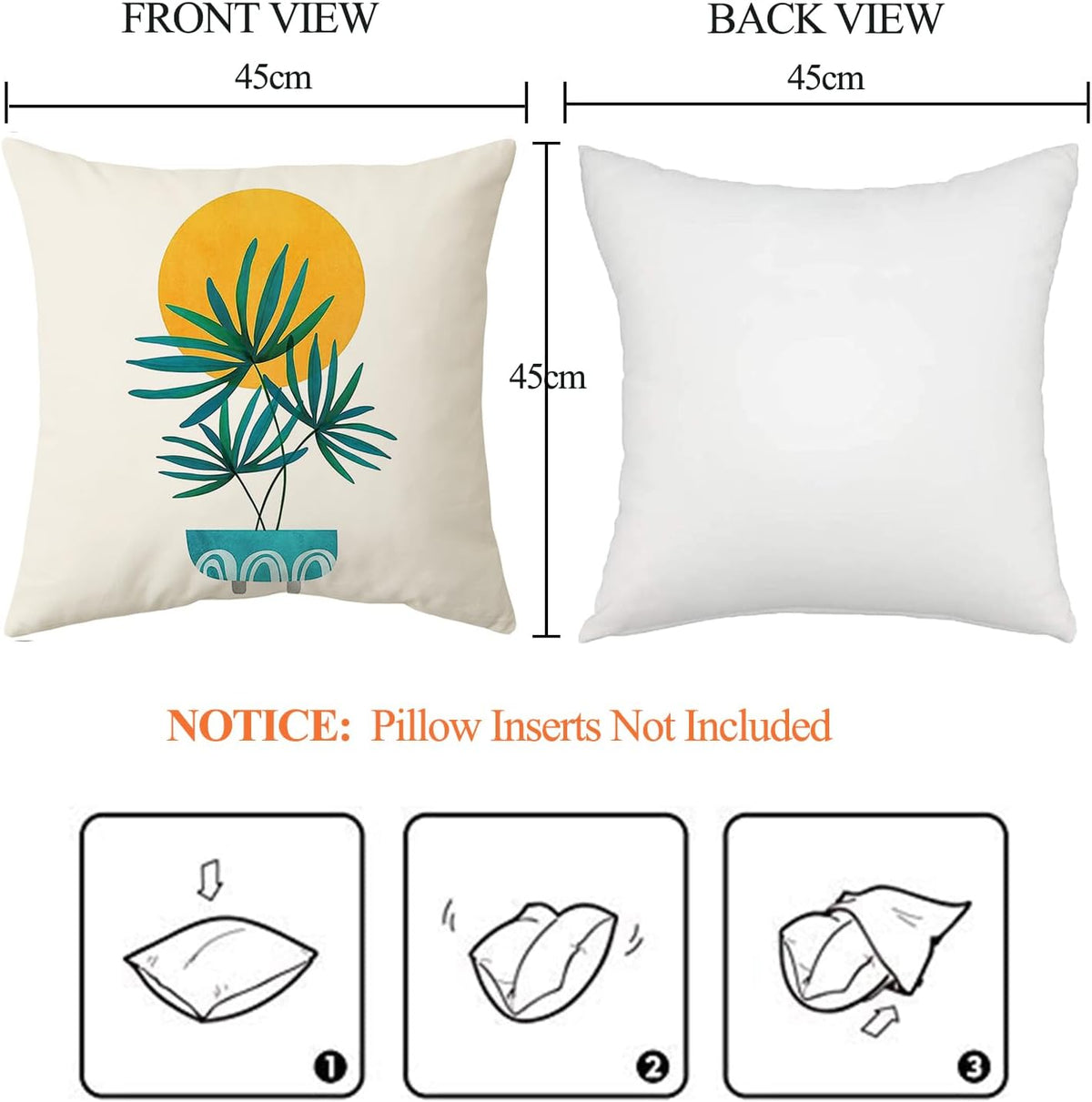 Home Decorative Throw Pillow Covers - Set of 4 Soft Throw Pillow Covers Cushion Case for Sofa Living Room Indoors Outdoors 18X18 Inch (Yellow)
