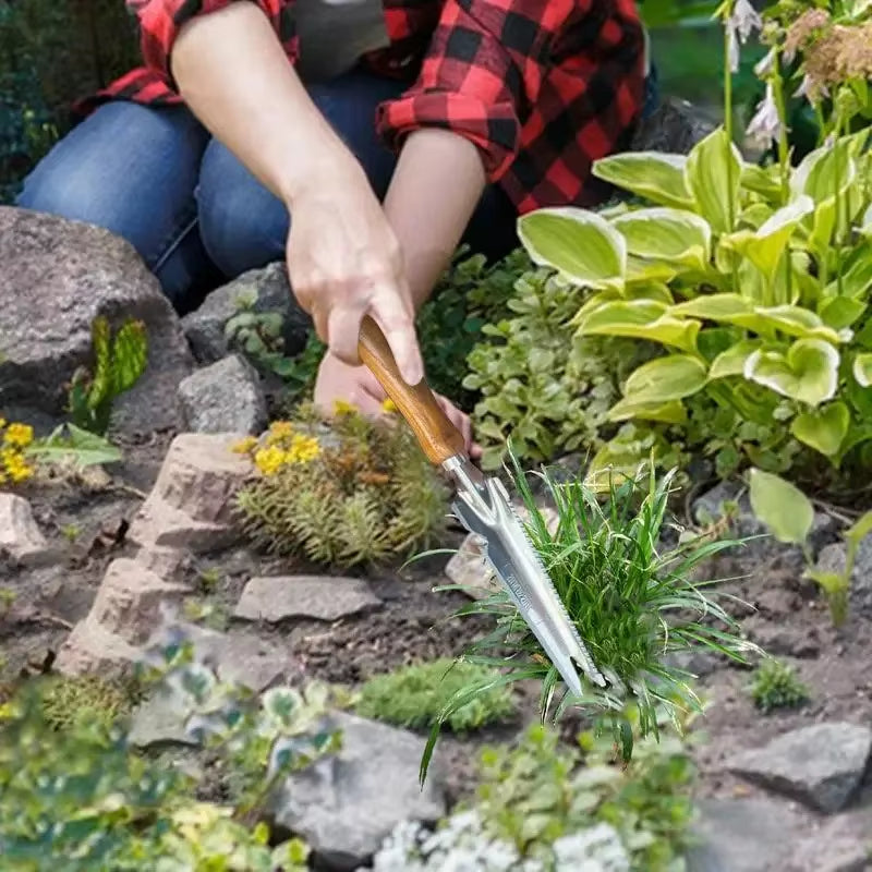 Hand Weeder Puller 5 in 1 Manual Hand Weeder & Weeds Puller for Planting Gardening Weeding Tool Stainless Steel Garden Trowel